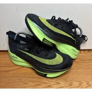 Nike Air Zoom AlphaFly Next% Black Lime Blast Mens Running Shoes Size 9